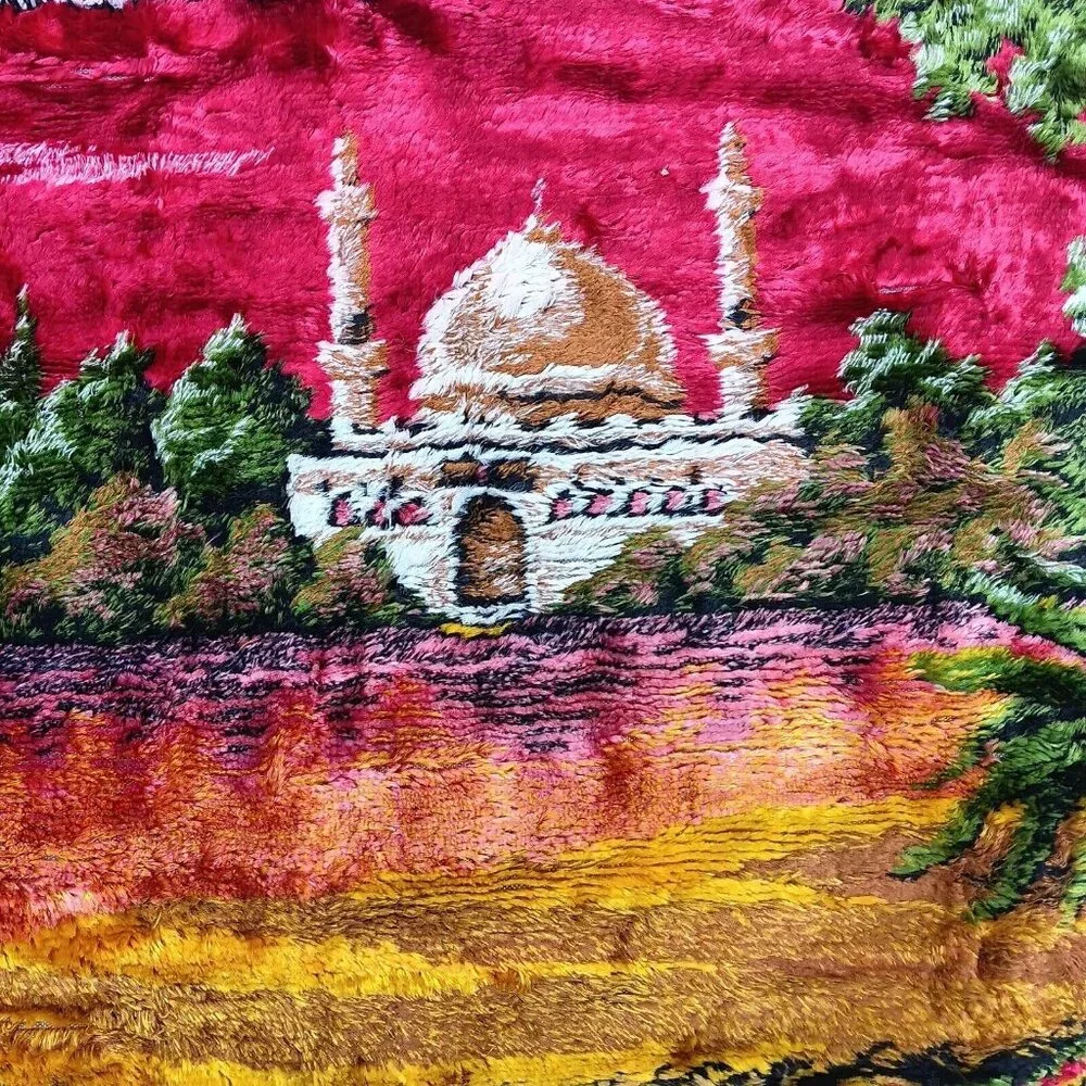 Lebanese Peacock Tapestry Wall Hanging Decor Bird Red Sky Lebanon Vintage